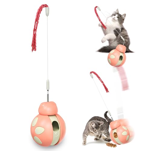 FUFRE Interaktiver Spielball für Katzen, 3-in-1 Katzenspielzeug Selbstbeschäftigung, Tumbler Katzenspielzeug, Cat Toys 360° Wackel, Katzenspielzeug Interaktiv, Futterspender Katze, für Katzen (A) von FUFRE