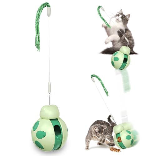 FUFRE Interaktiver Spielball für Katzen, 3-in-1 Katzenspielzeug Selbstbeschäftigung, Tumbler Katzenspielzeug, Cat Toys 360° Wackel, Katzenspielzeug Interaktiv, Futterspender Katze, für Katzen (B) von FUFRE