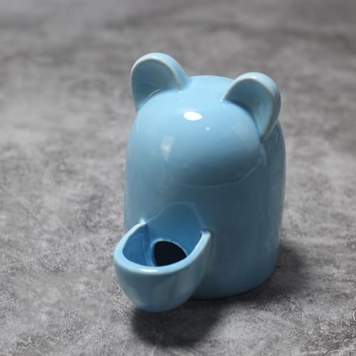 FUIERI Kleines Haustier Wasserspender, Trinkwasser Feeder, Feeder Flasche Keramik, Haustier Trinkwasser Flasche, Weiß Stille Hamster Trinkflasche Keramik,Blau von FUIERI