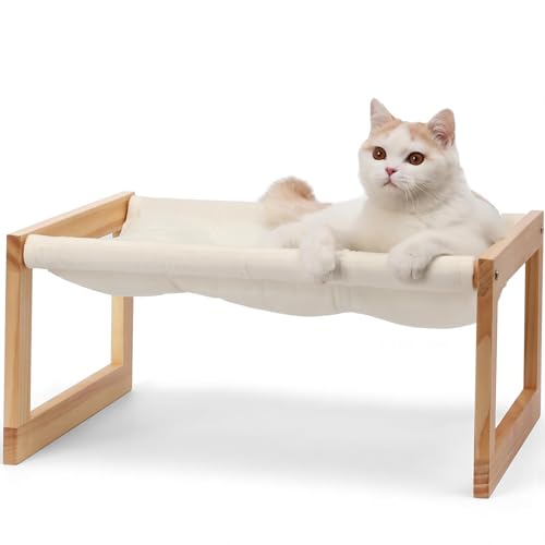 FUKUMARU Katzenbett, Plüsch-Samt-Katzenbetten für Indoor-Katzen, Katzenhängematte aus Holz, 50,8 x 40,6 cm, geeignet für Katzen, Hunde, Kaninchen, Kätzchen und Kleintiere von FUKUMARU