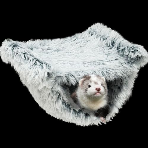 FULUE Frettchen-/Ratten-Plüsch-Hängematte, Frettchen-Weichbett-Hängematte, Zuckergleitkäfig-Zubehör für Frettchen, Ratten, Meerschweinchen, Chinchilla, Eichhörnchen, Spielzeug für Käfig von FULUE