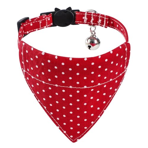 FUNA Baumwollkatze Halsband, Haustier Fliege Katzenhalsband, Katzenhalsband mit Schnalle und Glocke, verstellbares Halsband für kleine Hunde und Katzen von FUNAT