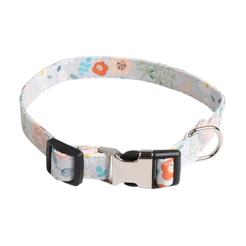 FUNAT Blumenhalsband Geeignet für Katzen Hunde, Haustier Baumwolle Polyester Floral Halsband, Kunststoff Schnalle Halsband für mittlere bis große Hunde von FUNAT