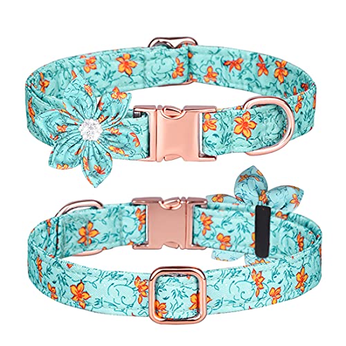 FUNAT Blumenhalsband für Haustiere, Abnehmbares Solar Flower Hundehalsband, Halsband für Hunde und Katzen zum Gravieren, Verstellbares Halsband für Katzen von FUNAT