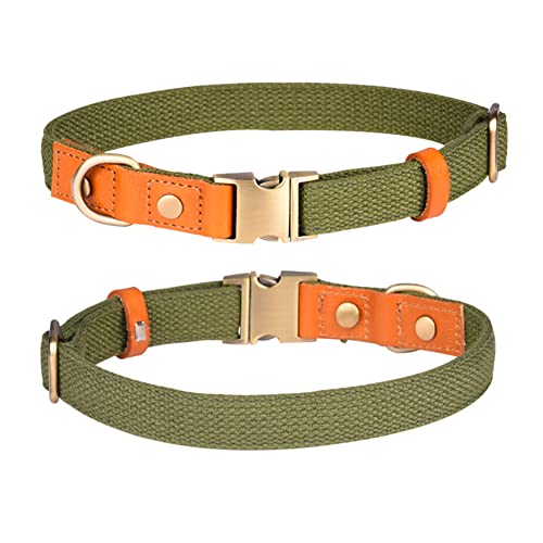 FUNAT First Layer Hundehalsband aus Rindsleder, Hundehalsband aus Polyestergewebe, Weiches Und Atmungsaktives Haustierhalsband für Katzen und Hunde von FUNAT