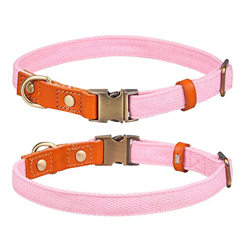 FUNAT First Layer Hundehalsband aus Rindsleder, Hundehalsband aus Polyestergewebe, Weiches Und Atmungsaktives Haustierhalsband für Katzen und Hunde von FUNAT