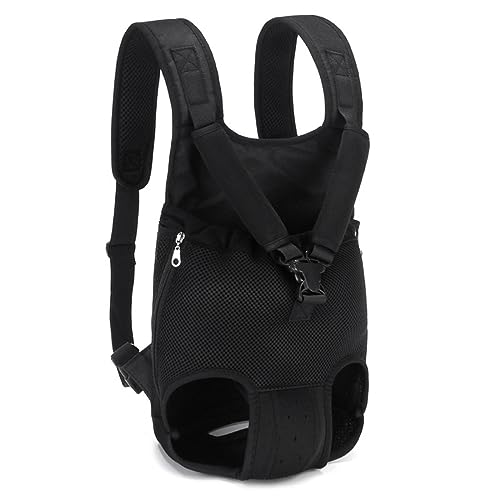 FUNAT Haustier Brusttasche, Praktische faltbare Hundetasche zum Ausgehen, Cat Bag Canvas Mesh Bag, Haustier Hund Reise Rucksack für Wandern Fahrrad von FUNAT