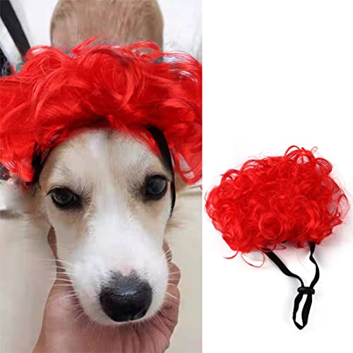 FUNAT Haustier Perücken für Hunde, Hund Katze Cosplay Perücke, Haustierkostüme verkleiden Sich für Halloween, Weihnachten, Partys, Festivals, Perücken für kleine mittelgroße Hunde von FUNAT