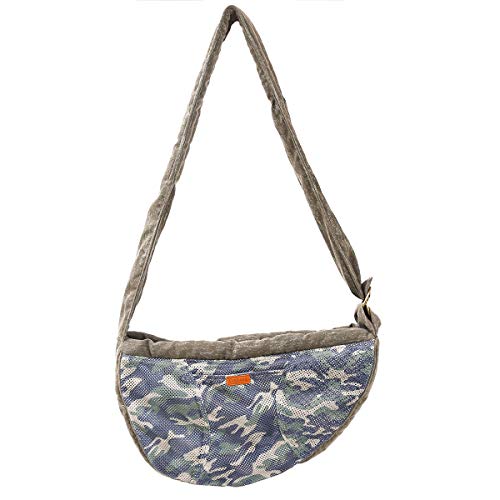 FUNAT Haustier Sling Tragetasche, Atmungsaktive Camouflage Mesh Pet Sling Bag Hund Welpe Cat Travel Umhängetasche, Katzen Hunderucksack, Haustier Umhängetasche von FUNAT