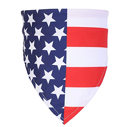 FUNAT Hund Amerikanische Flagge Dreieck Schal, Waschbare Hunde Bandanas Lätzchen American Flag Square von FUNAT