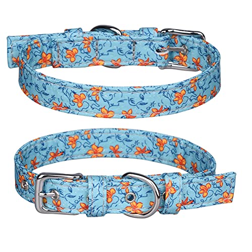 FUNAT Hundehalsband Buntes Druck-Katzenhalsband, Robustes Verstellbares Hundehalsband, Weiches Blumenhalsband für Katzen und kleine bis mittelgroße Hunde von FUNAT