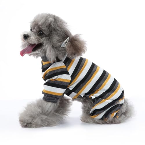 FUNAT Hundepyjama mit Streifen, Haustier Home Kleidung Warmer Pullover, Hund chirurgischer Recovery Anzug, Hund Pullover ist für kleine und mittlere Hunde geeignet von FUNAT