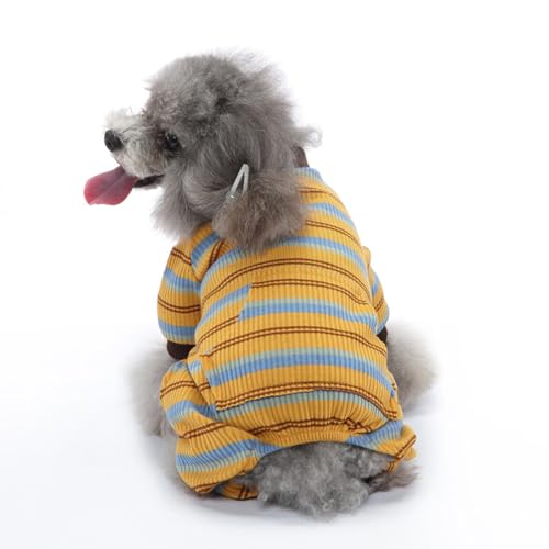 FUNAT Hundepyjama mit Streifen, Haustier Home Kleidung Warmer Pullover, Hund chirurgischer Recovery Anzug, Hund Pullover ist für kleine und mittlere Hunde geeignet von FUNAT