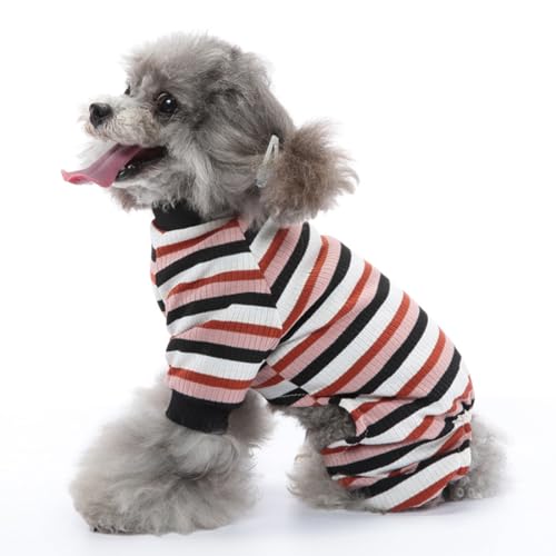 FUNAT Hundepyjama mit Streifen, Haustier Home Kleidung Warmer Pullover, Hund chirurgischer Recovery Anzug, Hund Pullover ist für kleine und mittlere Hunde geeignet von FUNAT