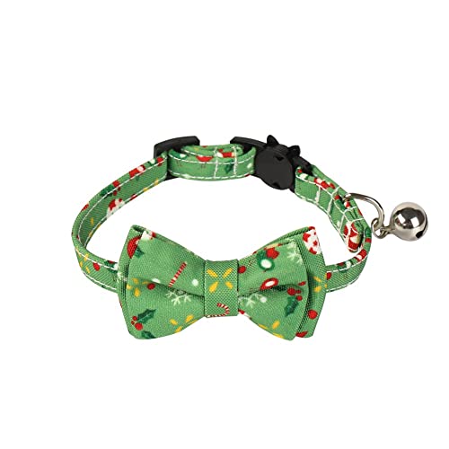 FUNAT Katzenhalsbänder 1.0 * 28 cm mit Glocke, Schneeflocke Weihnachten Katzenhalsband von FUNAT