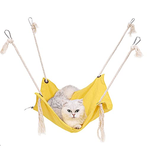 FUNAT Katzenkäfig Hängebett, Haustier Atmungsaktive Baumwolle Leinen Hängematte, Käfig Swing Katze hängende Nest, Katze hängende Pad Katze Streu Katze hängende Hängematte von FUNAT