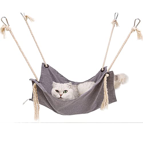 FUNAT Katzenkäfig Hängebett, Haustier Atmungsaktive Baumwolle Leinen Hängematte, Käfig Swing Katze hängende Nest, Katze hängende Pad Katze Streu Katze hängende Hängematte von FUNAT