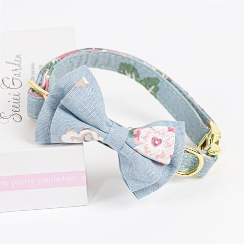 FUNAT Rosa Hundehalsband mit Blume, Legierung Schnalle Bogenhalsband Geeignet für mittlere bis große Hunde, Hund Floral Sonnenblumenhalsband von FUNAT