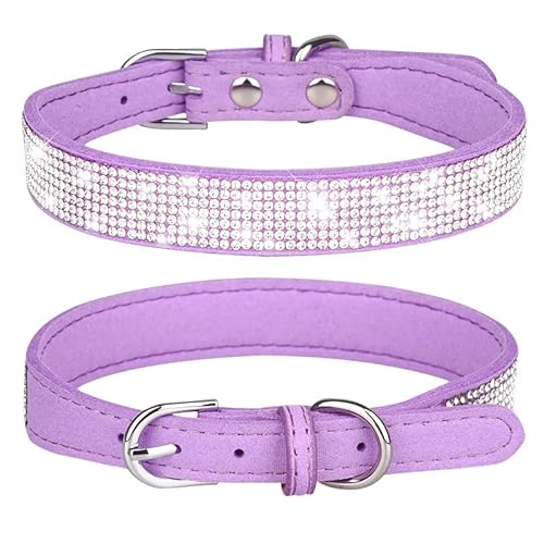 FUNAT Strass Hundehalsband, Weiches Kristallhalsband für kleine und mittelgroße Katzen und Hunde, niedliches Hundehalsband mit Strasssteinen von FUNAT