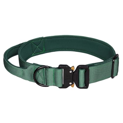 FUNAT Taktisches Halsband für Haustiere, Haustier Nylon Halsband Insert Schnalle Outdoor Tauchtuch Futter Geeignet für mittlere und große Hundehalsbänder von FUNAT