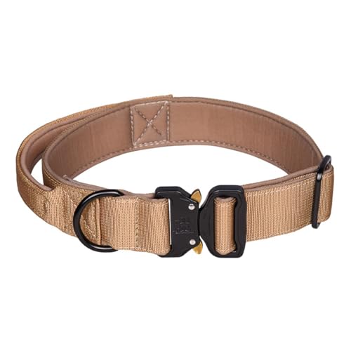 FUNAT Taktisches Halsband für Haustiere, Haustier Nylon Halsband Insert Schnalle Outdoor Tauchtuch Futter Geeignet für mittlere und große Hundehalsbänder von FUNAT