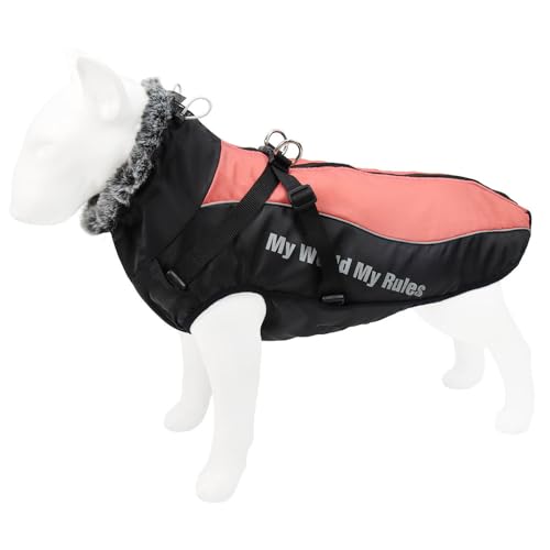 FUNAT Warme Reflektierende Hundebekleidung, Dicker Hund Baumwollmantel, Hundejacke Hund Wintermantel Hund Kaltwetter Mäntel, Warme Winddichte Hund Schnee Jacke Kleidung von FUNAT