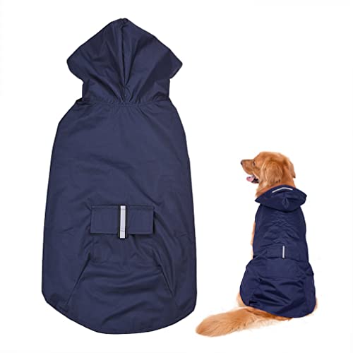 FUNFANG Hunde-Regenjacke, große Regenmäntel für mittelgroße Hunde, Regenmäntel für große Hunde, Hunde-Regenbekleidung, 6XL, reflektierender Hunde-Regenmantel, Regenmantel mit Loch für die Leine für von FUNFANG