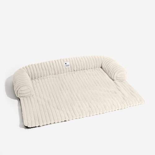 FUNNY FUZZY Beruhigende Haustier-Couchbezüge für Sofa, 119,4 cm L × 94 cm B × 15,2 cm H, flauschige Haustierbett-Matte, Sofa-Pad mit Nackenrolle für kleine, mittelgroße und große Hunde und Katzen, von FUNNY FUZZY