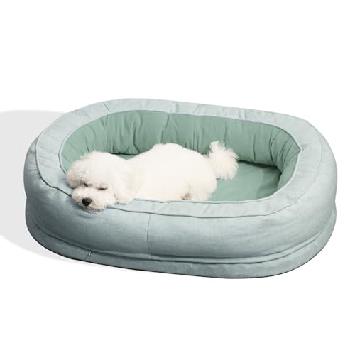 FUNNY FUZZY Hundebett für kleine und mittelgroße Hunde: Orthopädisches Donut-Haustierbett für Hunde und Katzen, Memory-Ei-Schaum mit wasserdichtem Futter, abnehmbarer, maschinenwaschbarer von FUNNY FUZZY