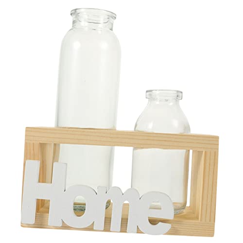 FUNOMOCYA Hydrokultur Pflanzen Vase Holz Rack Glas für Frische Blumen Luft Pflanze Terrarien Wohnkultur von FUNOMOCYA