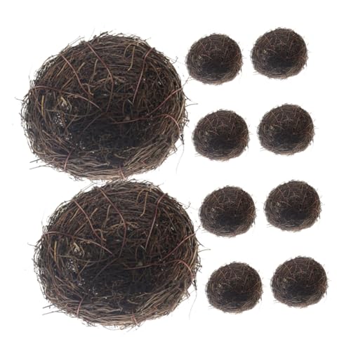 FUNOMOCYA Wohnkultur 10st Simuliertes Vogelnest Miniaturvogelnester Osterbaumschmuck Ostern-bastelschmuck Ostereierhalter Trockenes Natürliches Vogelnest DIY-Nest Tier Der Vogel Rattan von FUNOMOCYA