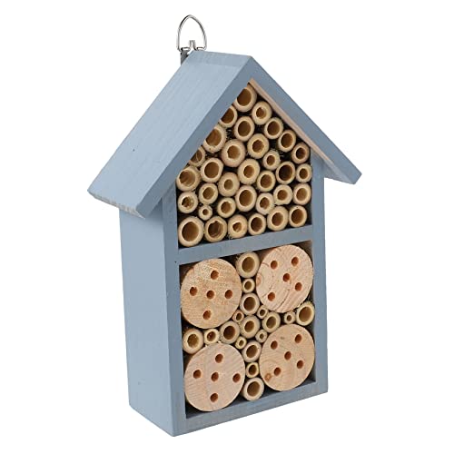 FUNOMOCYA 1Stk Insektenbienennest vogelhaus außen Insektenbehausung gartendekoration binenschwarm Marienkäfer Marienkäfer-Dekor Nisthaus Insektenzimmer Bienenhaus aus Holz hölzern Blue von FUNOMOCYA