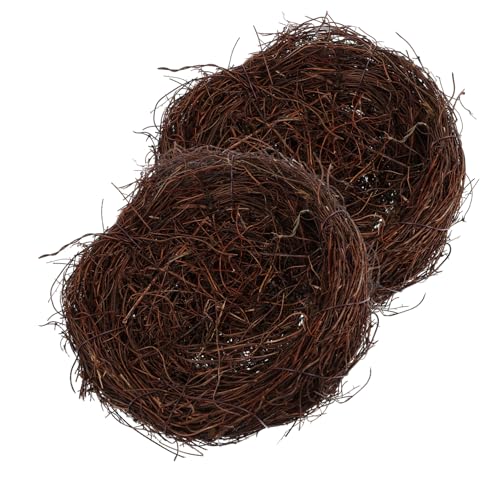 FUNOMOCYA 2St Rattan Vogelnest Vogelnest gartendekoration gartendeko rostoptik Vogelzubehör Frühlingsvogel Vogelnest-Modell Vogelkäfig Vogelnest- für Zuhause Ostervögel nisten Baumrebe von FUNOMOCYA