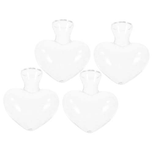 FUNOMOCYA 4 Stück Liebe Glasvase Pflanzen Töpfe Pflanzendekorationen Pflanzgefäß Halter Glastopf Wasser Pflanzvase Glasvase Für Zuhause Vasendekor Transparent von FUNOMOCYA