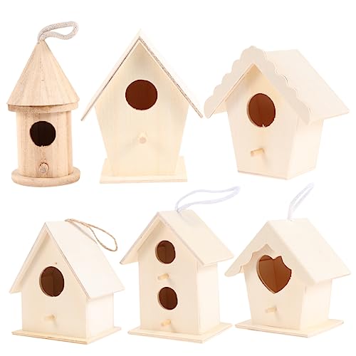 FUNOMOCYA 6 Pcs Holz Kleine Puzzle Holz DIY Malerei Nest Pädagogisches Handwerk Bambus von FUNOMOCYA