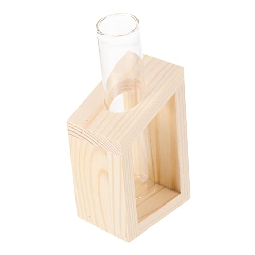 FUNOMOCYA Vasenverzierungen zimmerpflanzen bürodeko hochzeitsdeko Pflanzgefäß für die Anzucht im Reagenzglas Terrarienset mit Pflanzen Blumentopf aus Glas Pflanzenvermehrungsröhren Holz von FUNOMOCYA