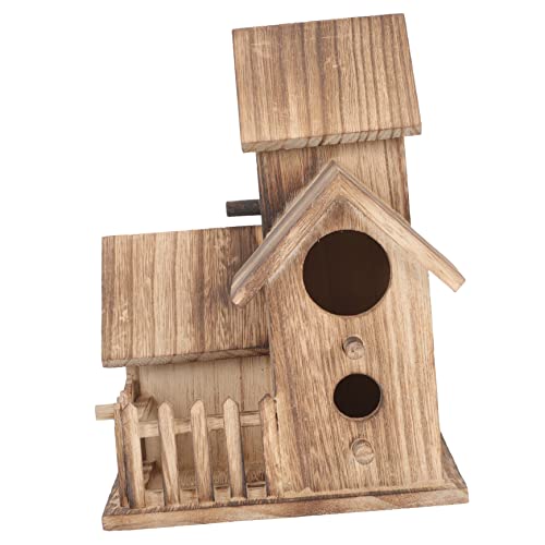 FUNOMOCYA Vogelhaus Birds Little Bird holzhaus holzhäuser birdm freistehender Vogelhäuschen nistende Gartenvögel Vogelzubehör Spielzeug für draußen Nisthütte Garten Nisthaus Nistnest hölzern von FUNOMOCYA