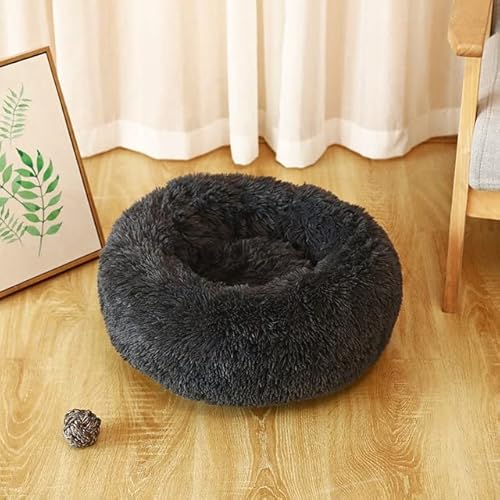 FUNZE 1Pcs Donut Hundeschlafsofa Waschbar Haustierbett Matten Plüsch Haustierbett Haus für Kleine Große Hunde Katzen Runde Matte Warmes Schlafnetz Heimtierbedarf von FUNZE