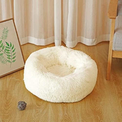 FUNZE 1Pcs Donut Hundeschlafsofa Waschbar Haustierbett Matten Plüsch Haustierbett Haus für Kleine Große Hunde Katzen Runde Matte Warmes Schlafnetz Heimtierbedarf von FUNZE