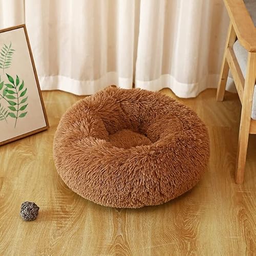 FUNZE 1Pcs Donut Hundeschlafsofa Waschbar Haustierbett Matten Plüsch Haustierbett Haus für Kleine Große Hunde Katzen Runde Matte Warmes Schlafnetz Heimtierbedarf von FUNZE