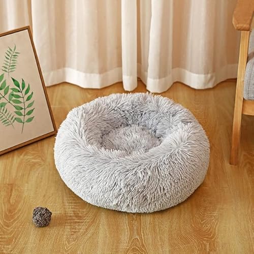 FUNZE 1Pcs Donut Hundeschlafsofa Waschbar Haustierbett Matten Plüsch Haustierbett Haus für Kleine Große Hunde Katzen Runde Matte Warmes Schlafnetz Heimtierbedarf von FUNZE