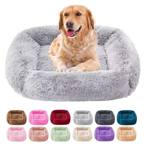 FUNZE Beruhigendes Hundebett Schlafmatte Winter Katzenbett Quadratische Kuschelbetten Weiches, Flauschiges Plüsch-Welpenkissen für kleine, mittelgroße Hunde und Katzen von FUNZE