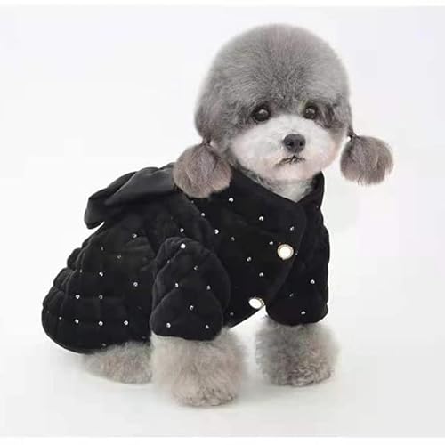 FUNZE Elegante Hundebekleidung Winter Haustier Luxus Jacke Mantel York Katze Chihuahua Bekleidung Shih Tzu Pomeranian Small Dog Overcoat Dress Outfit von FUNZE