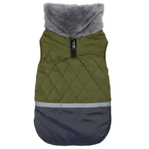 FUNZE Große Winter-Haustier-Hundekleidung Weste für Hunde warm verdicken wasserdichter Hundemantel für kleine Hunde großen Pelzkragen große Hundejacke XS-3XL von FUNZE