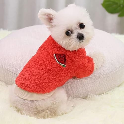 FUNZE Hundepullover Obstmuster Winter Warm Plüsch Hunde Hoodie Weicher Komfort Hundekleidung Chihuahua Yorkshire Mantel Heimtierbedarf von FUNZE