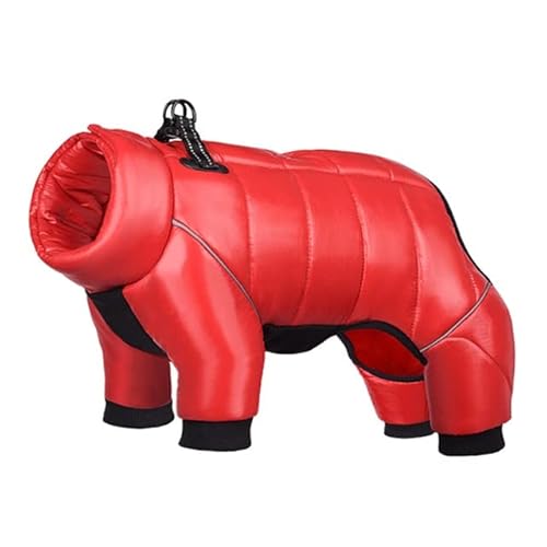 FUNZE Warme Hundekleidung für kleine Hunde, wasserdichter, eingebauter Kragen, Welpen-Overall, reflektierender Haustiermantel, französische Bulldogge, Welpen-Outfits von FUNZE