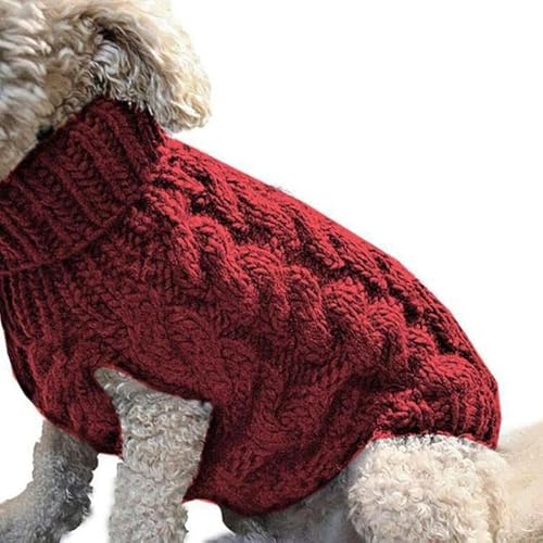 FUNZE Warmer Hundepullover, Winterkleidung, Rollkragen, gestrickt, Haustier, Katze, Welpenkleidung, Kostüm für kleine Hunde, Chihuahua, Outfit, Pullover, Weste von FUNZE