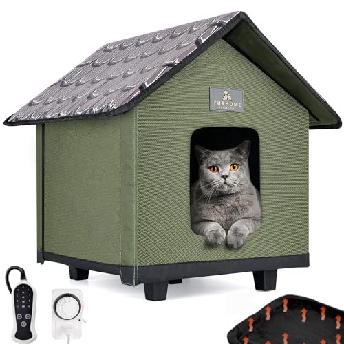 FURHOME COLLECTIVE Beheiztes Katzenhaus für IndoorKatzen – erhöhtes, wasserdichtes und isoliertes Katzenhaus – ein sicheres Haustierhaus und Katzenhaus für Ihre Katze oder kleine Hunde, um warm und von FURHOME COLLECTIVE