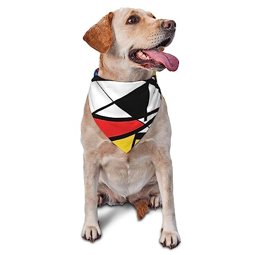 Buntes geometrisches Muster Hund Bandana Niedlich Weich Waschbar Hund Schal Sommer Verstellbare Katze Halstuch Lätzchen Haustier Dreieckstuch von FURLOU