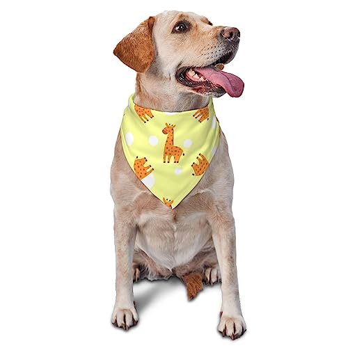 Cartoon Giraffe Hund Bandana Niedlich Weich Waschbar Hund Schal Sommer Verstellbare Katze Halstuch Lätzchen Haustier Dreieckstuch von FURLOU